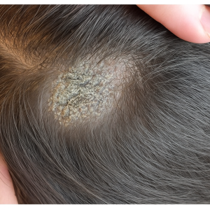 Scalp with Crusty Skin Patch Tinea Capitis